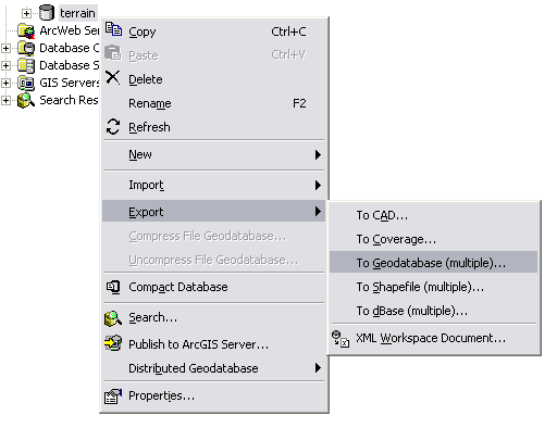 Using geodatabase EXPORT to copy feature classes
