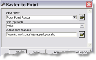 Raster to Point parameter settings