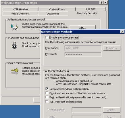 Application authentication methods