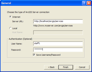 Connecting to secured services in ArcCatalog