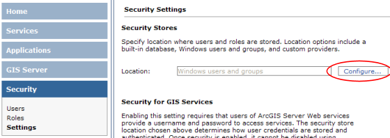 Security Settings wizard: Configure
