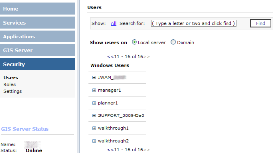 List of Windows users in Manager