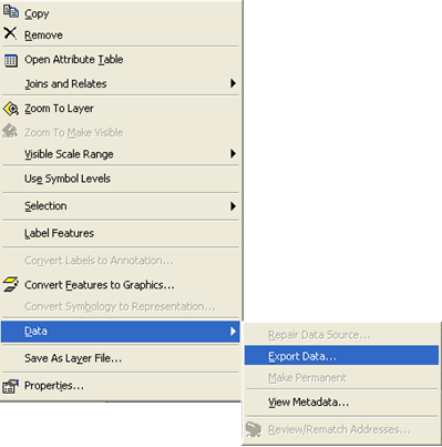 Exporting data from ArcMap