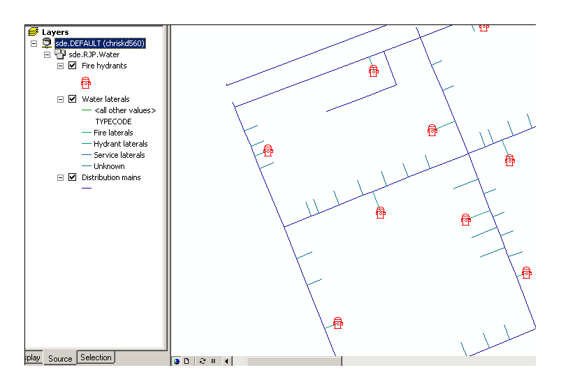 Data in the DEFAULT version in ArcMap