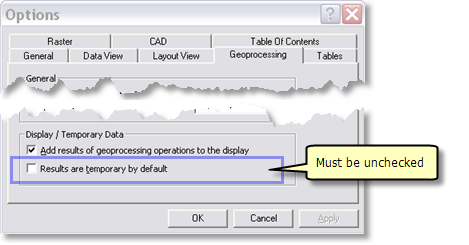 Geoprocessing settings