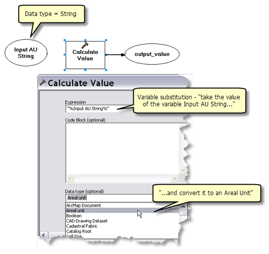 Converting a String to Areal Unit