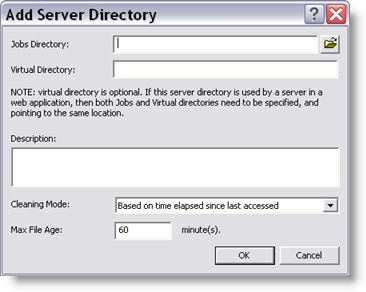 Add job directory dialog box