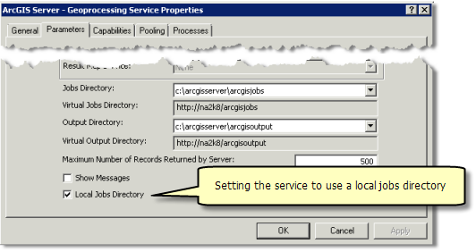 Setting the local jobs directory