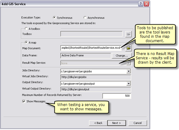 Publishing the ShortestRoute Service