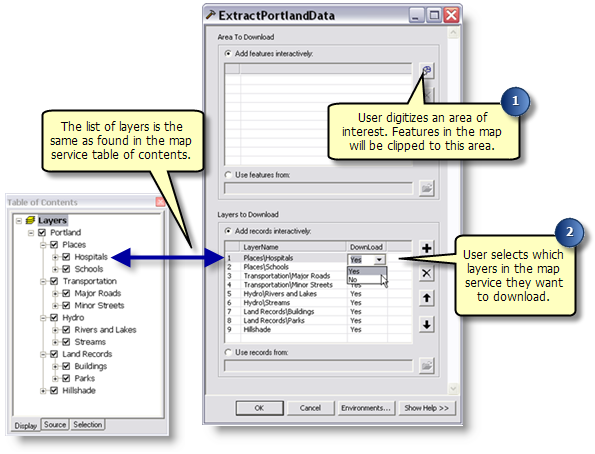 Extract data task dialog