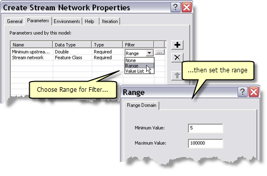 Applying a range filter