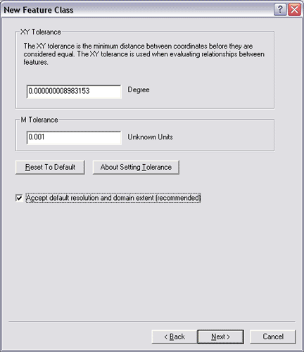 Panel for accepting or setting the M tolerance