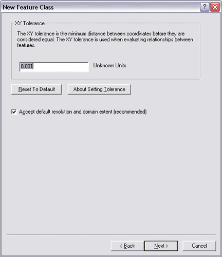 Setting the Xy tolerance of a new feature class