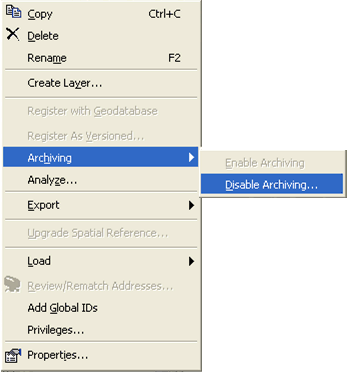 Disabling archiving