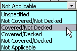Drop-down list of possible values for the bridgecategory field