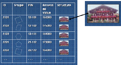 Rasters and pictures as attributes in tables